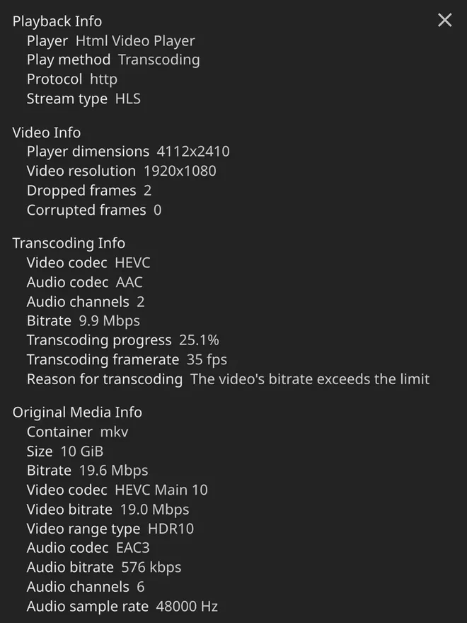 Jellyfin transcode