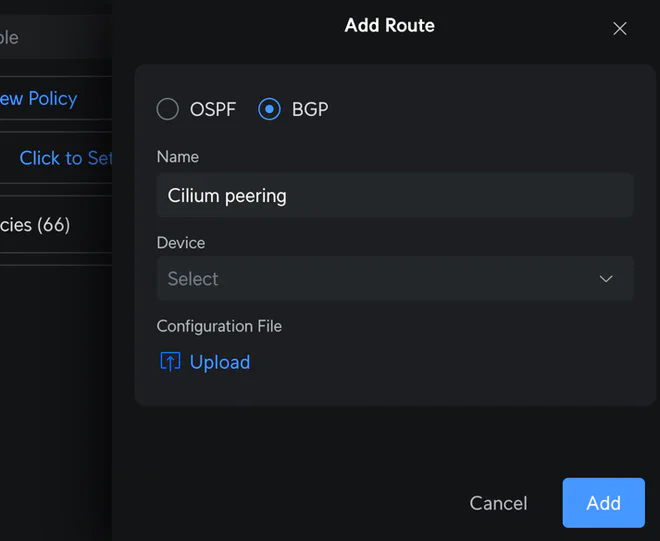 Uploading BGP config in UniFi portal