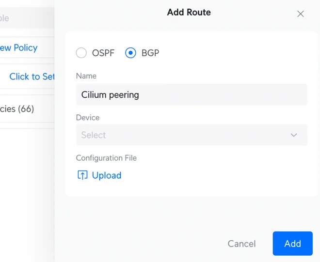 Uploading BGP config in UniFi portal