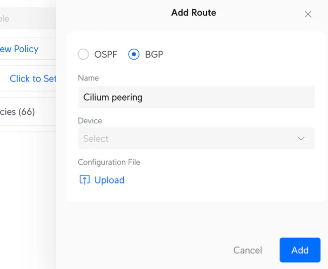 Uploading BGP config in UniFi portal